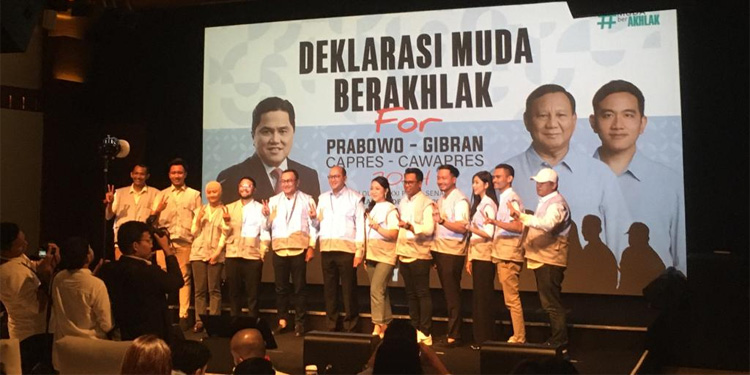 Deklarasi relawan muda berakhlak mendukung pasangan calon presiden dan calon wakil presiden nomor urut 2, Prabowo Subianto dan Gibran Rakabuming Raka. Foto: Ist